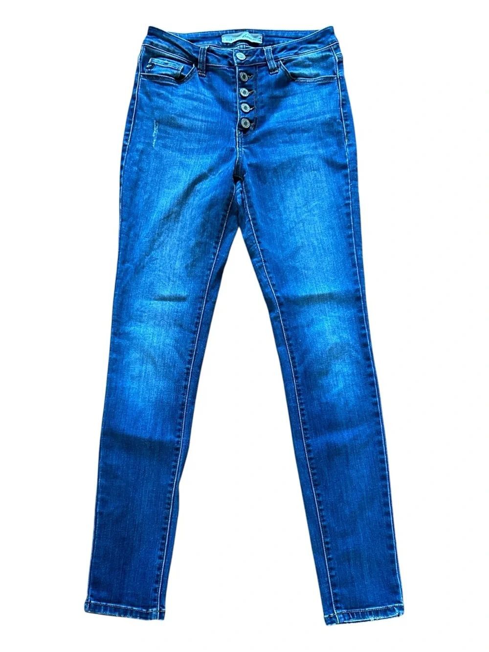 KanCan Curvy High-Rise Button-Fly Skinny Jeans